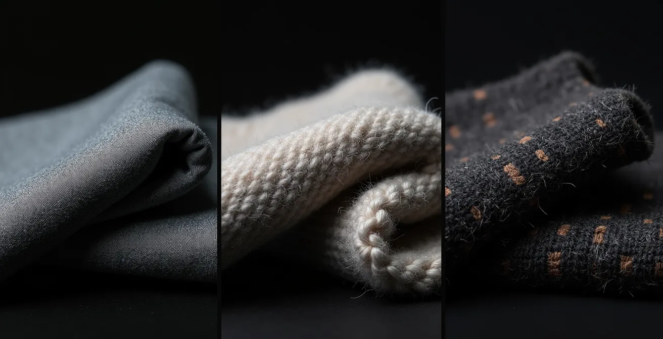 Close-up macro shot of different hunting fabric textures showing weave patterns and surface characteristics
