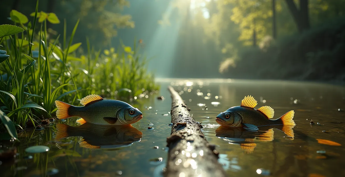 Split composition showing native bass ecosystem versus snakehead-dominated waters