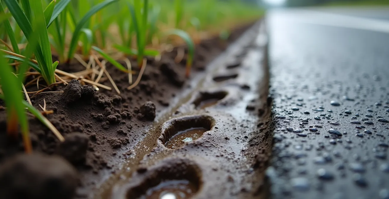Highway corridor with deer avoiding road area showing behavioral change patterns