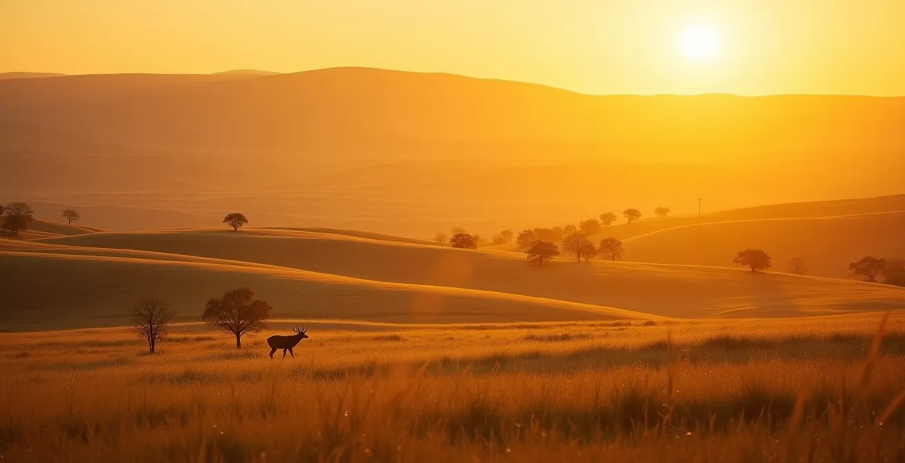Nebraska Sandhills hunting terrain at golden hour