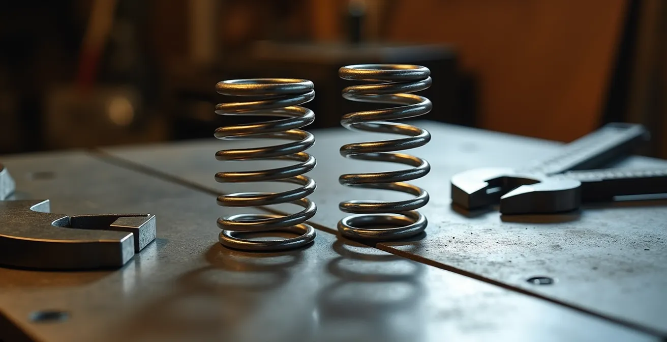 Comparison of new and worn firearm springs on measuring surface