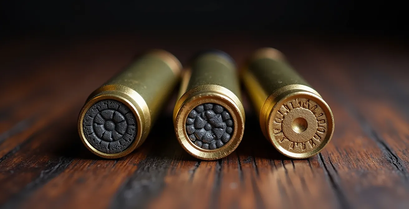 Cross-section view of shotgun shells showing pressure differences
